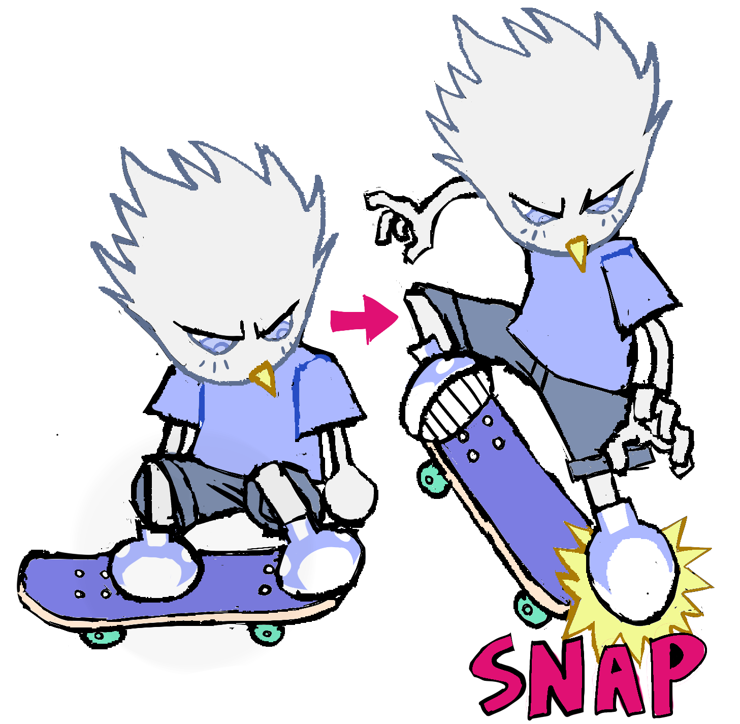 Rash snapping an ollie